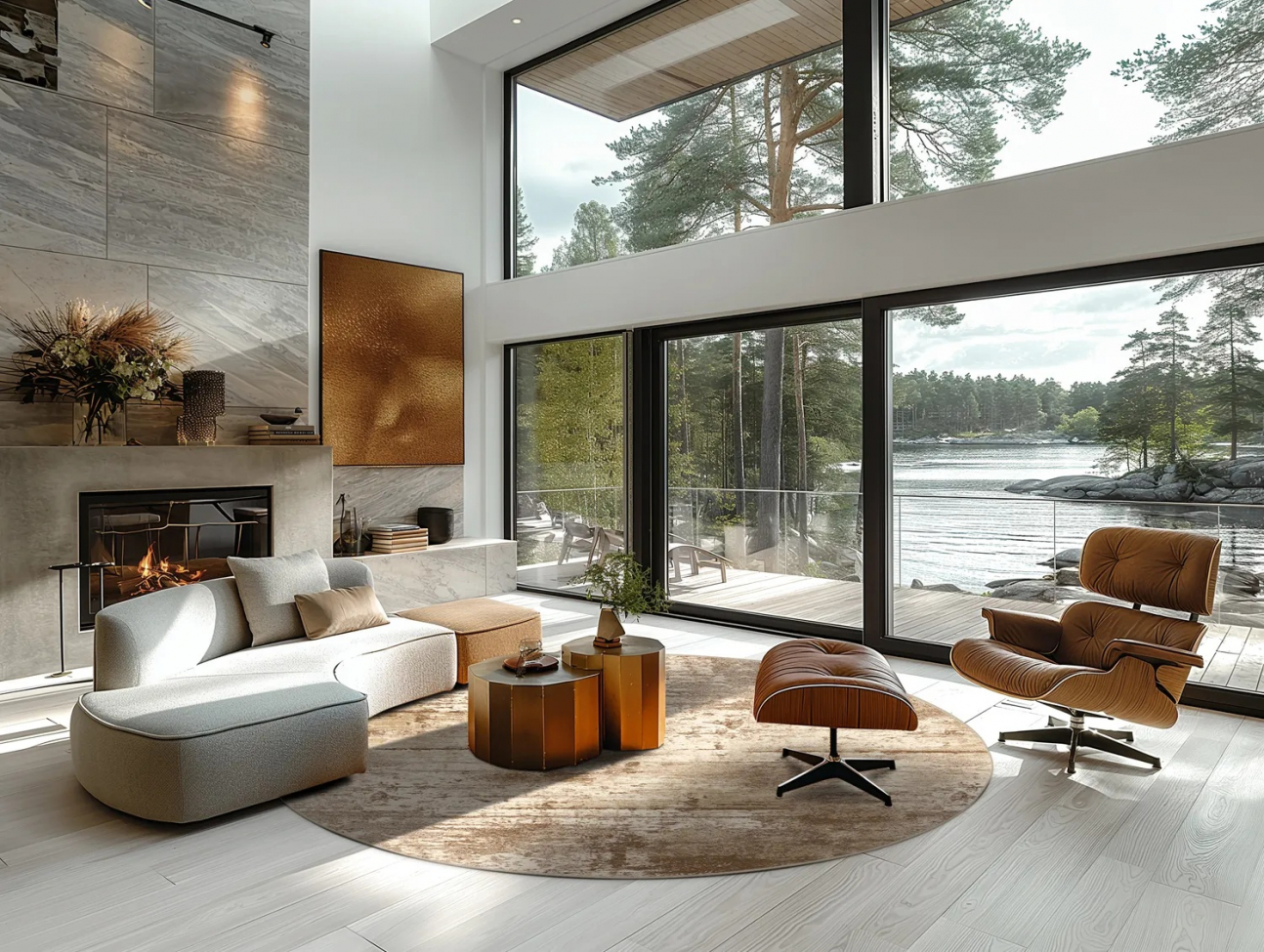 Tappeto rotondo 'Kebira' 120cm - Beige