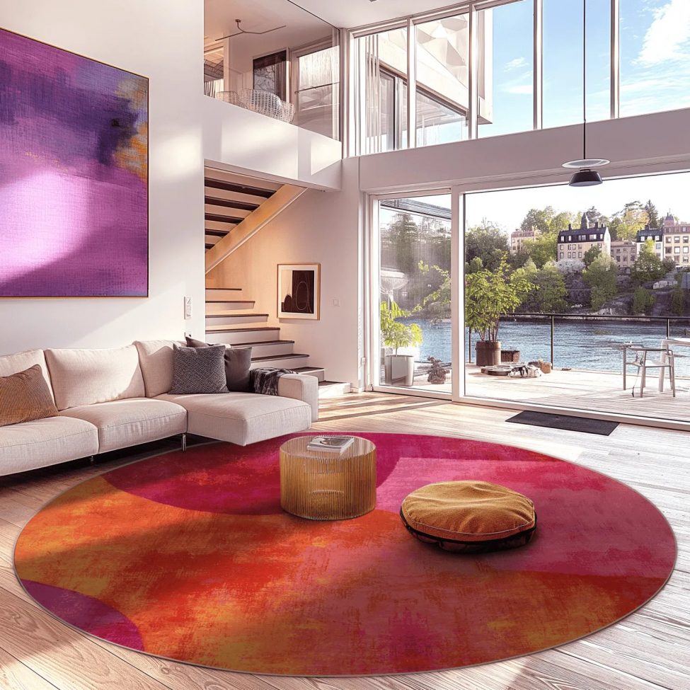 Tappeto rotondo 'Lazio' 290cm - Rosa