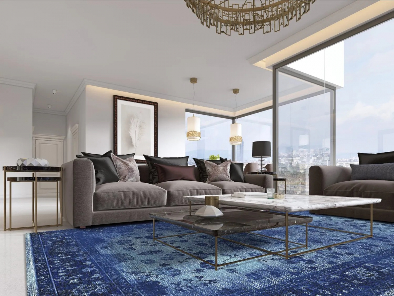 Tappeto Wilton 'Gombalia' 80x150cm - Blu