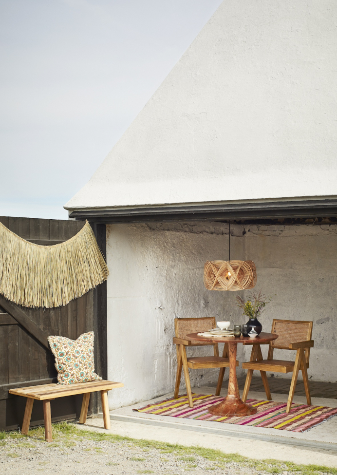 Sedia 'Wooden rattan' - Naturale