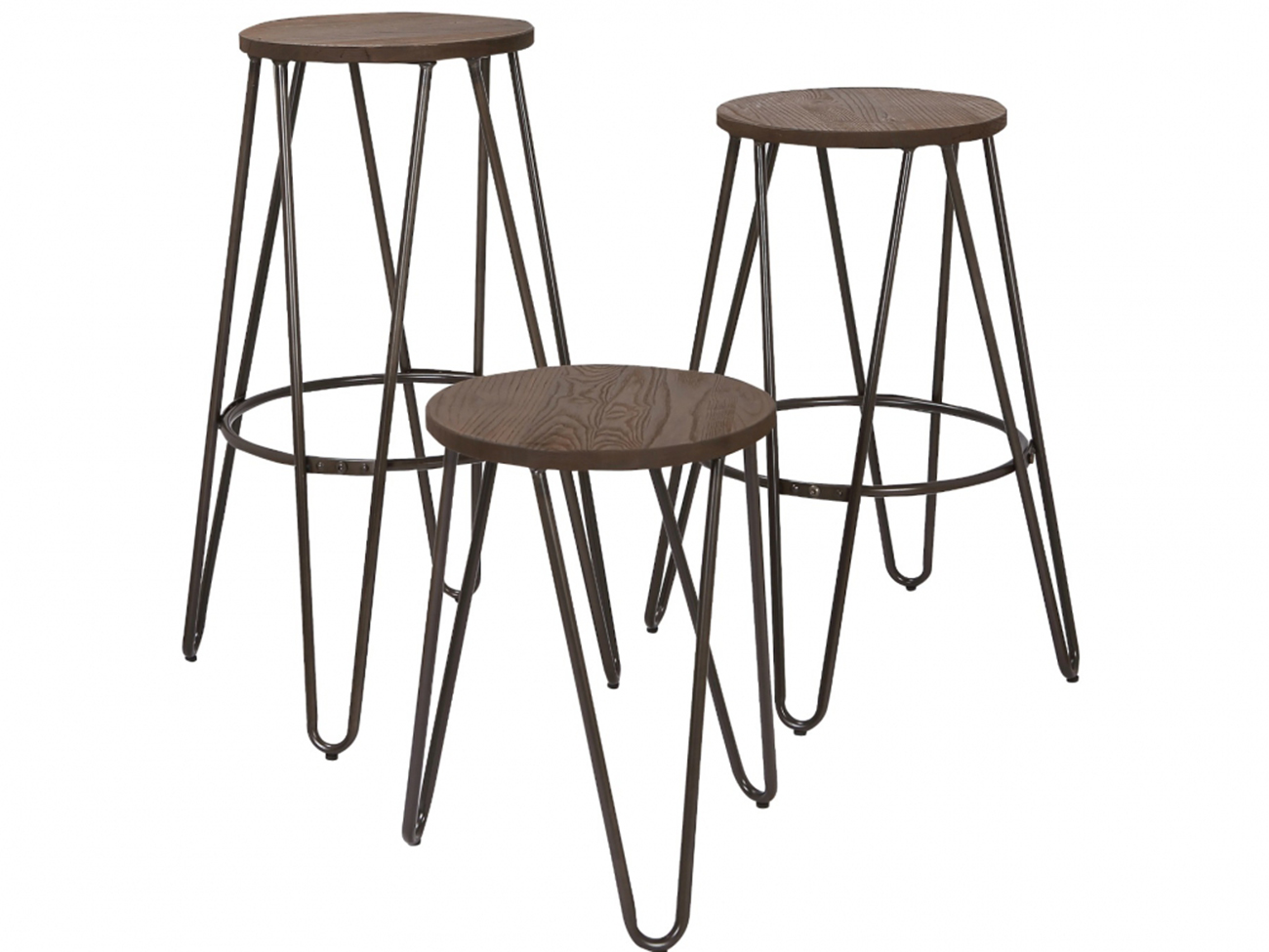 Panca 'Rustic' 45cm - Legno/Acciaio