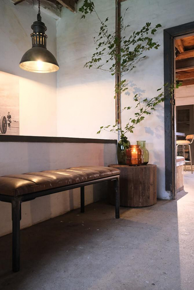 Panca 'Sean' - Pelle/Ferro