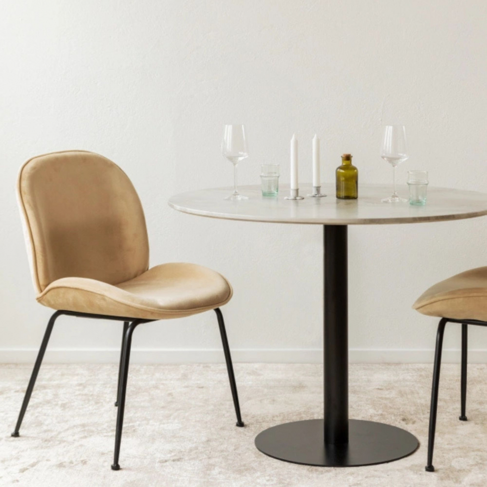 Gruppo pranzo 'Marbelous Lux' - 1 Tavolo &Oslash;100 & 4 Sedie