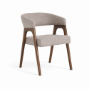 Sedia \'Alba\' - Noce/Greige