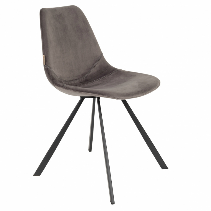 Sedia \'Franky\' - Velluto/Grigio nel gruppo Mobili / Mobili per sedersi / Sedie presso Reforma (1100369)