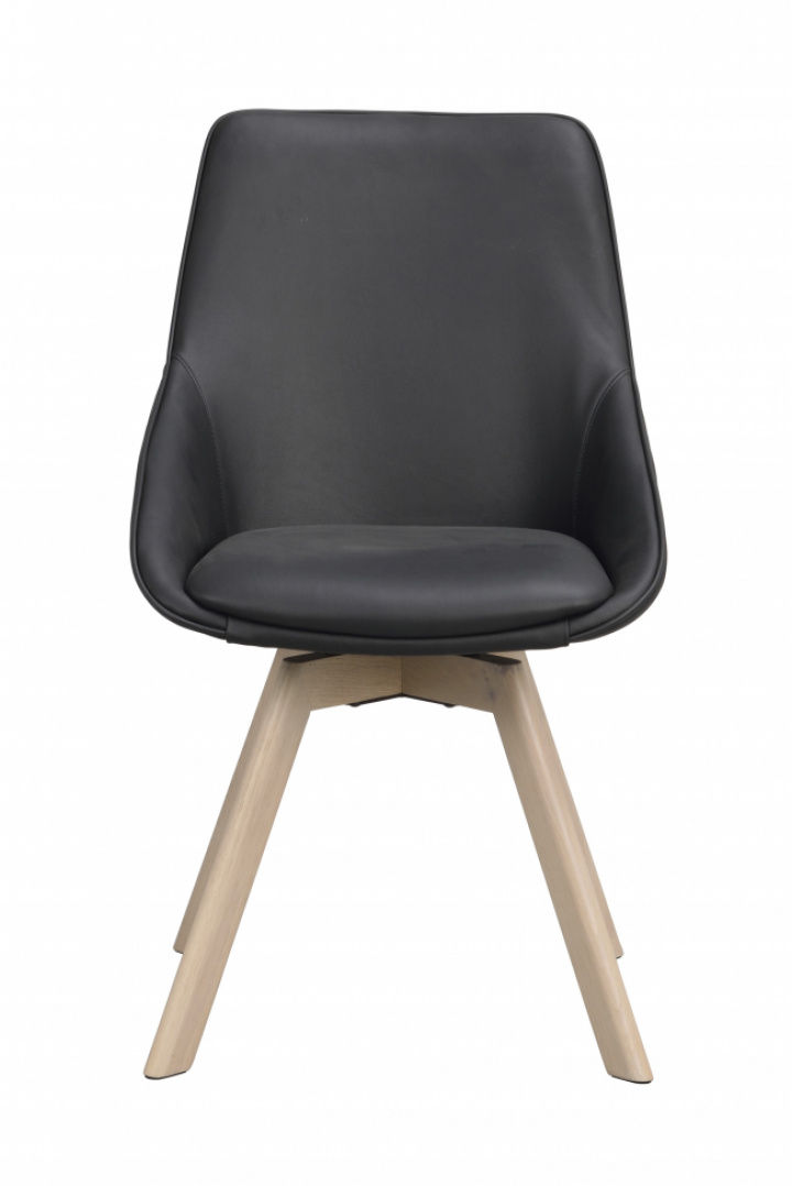 Sedia \'Alison\' Pelle - Nero/bianco pigmentato nel gruppo Mobili / Mobili per sedersi / Sedie presso Reforma (118131)