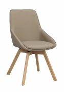 Sedia \'Alison\' Pelle - Beige/rovere