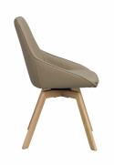 Sedia \'Alison\' Pelle - Beige/rovere