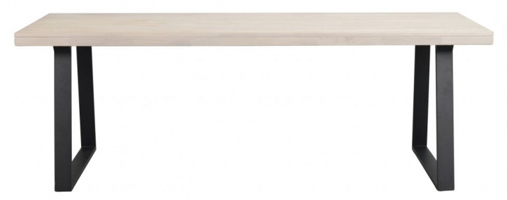 Tavolo da pranzo \'Brooklyn\' 220x95cm - Rovere bianco/Nero Piedi a U nel gruppo Mobili / Tavoli / Tavolo da pranzo presso Reforma (119821)