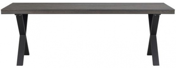 Tavolo da pranzo \'Brooklyn\' 220x95cm - Marrone scuro/Piedi a X nel gruppo Mobili / Tavoli / Tavolo da pranzo presso Reforma (119824)