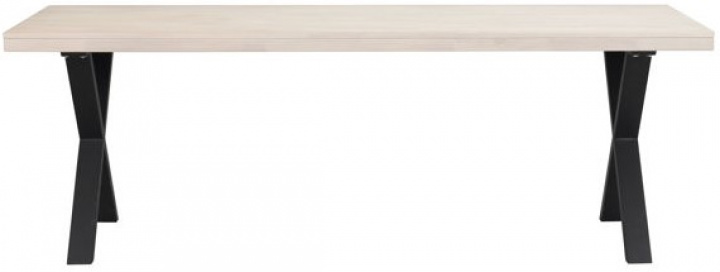 Tavolo da pranzo \'Brooklyn\' 220x95cm - Bianco pigmentato/Nero X-gamba nel gruppo Mobili / Tavoli / Tavolo da pranzo presso Reforma (119825)