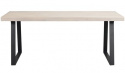Tavolo da pranzo \'Brooklyn\' 170x95cm - Bianco pigmentato/Nero U-gamba