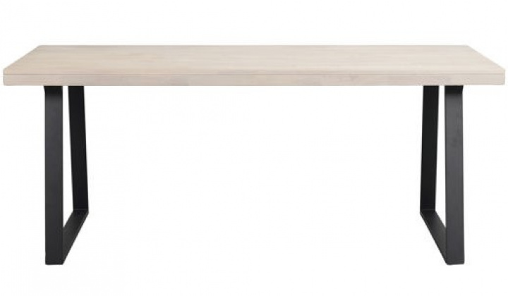 Tavolo da pranzo \'Brooklyn\' 170x95cm - Bianco pigmentato/Nero U-gamba nel gruppo Mobili / Tavoli / Tavolo da pranzo presso Reforma (119835)