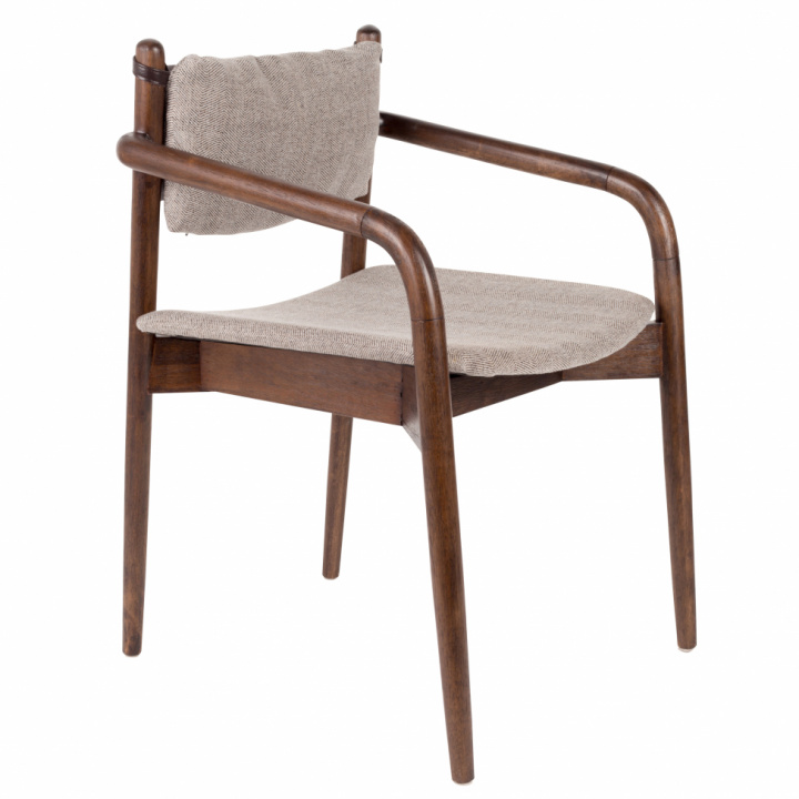 Sedia \'Torrance\' con braccioli - Beige/Marrone nel gruppo Mobili / Mobili per sedersi / Sedie presso Reforma (1200168)
