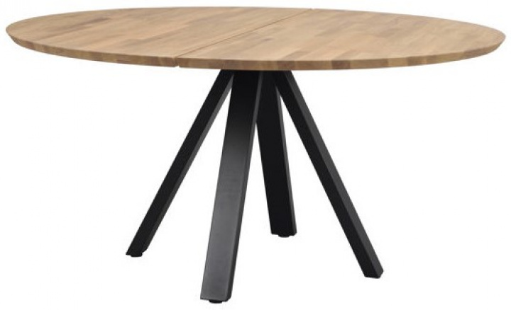 Tavolo da pranzo \'Carradale\' Rotondo 150cm - Rovere/Nero Piedi a V nel gruppo Mobili / Tavoli / Tavoli da pranzo rotondi presso Reforma (120896)