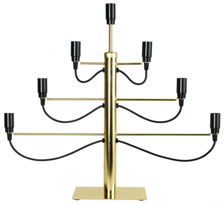 Candelabro dell\'Avvento \'Milano\' - Nero/Oro nel gruppo Illuminazione / Lampade / Illuminazione natalizia presso Reforma (142-10)