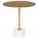 Tavolino \'Lecco\' Rotondo 51cm - Marmo/ottone
