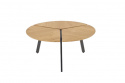 Tavolino \'Berga\' Rotondo 86cm - Naturale/Nero
