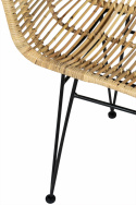 Sedia \'Striped rattan\' - Naturale/Nero