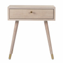 Comodino \'Prime\' - Rovere bianco/Ottone