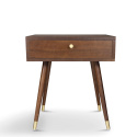 Comodino \'Prime\' - Noce/Ottone