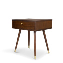 Comodino \'Prime\' - Noce/Ottone