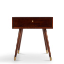 Comodino \'Prime\' - Noce/Ottone