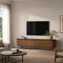 Mobile TV \'Kärra\' 200x40cm - Noce/Nero