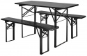 Tavolo e panche \'Garden\' 160x60cm - Nero