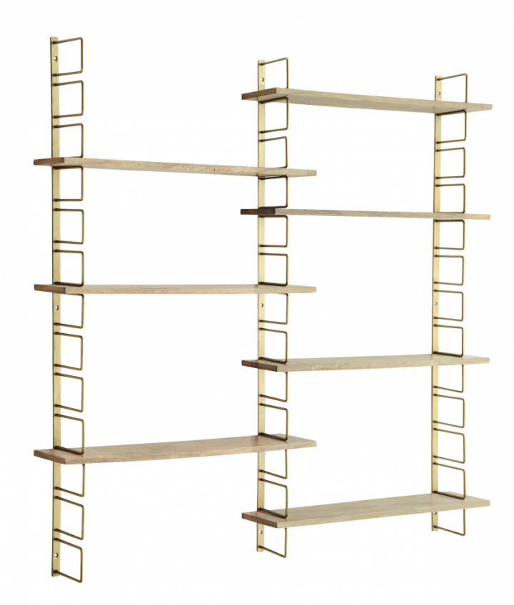 Mensola \'Wooden shelves\' - Ottone/naturale nel gruppo Mobili / Mensole & stoccaggio presso Reforma (32838)