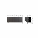 Sideboard \'New Gravure\' 200 cm - Rovere/Nero