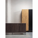 Sideboard \'New Gravure\' 200 cm - Marrone scuro/Nero