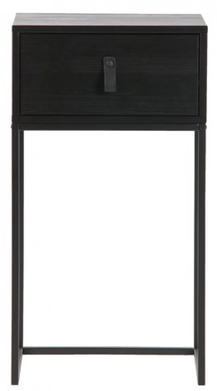 Comodino \'Zola\' cassetto - Nero nel gruppo Mobili / Tavoli / Comodini presso Reforma (373673-Z)