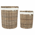 Cesto per la biancheria 2 pezzi \'Rattan\' - Naturale