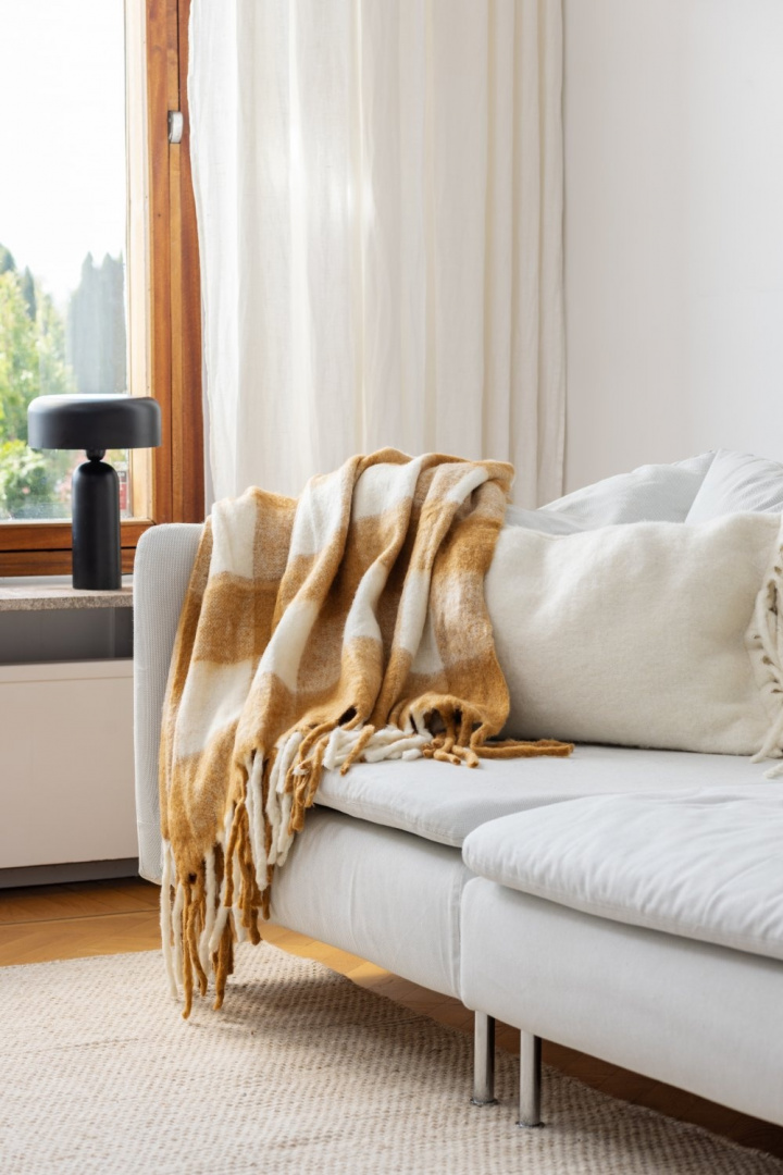 Coperta \'Phoebe\' 130x170cm - Giallo nel gruppo Arredamento / Tessuti / Plaid e coperte presso Reforma (4224615675088)