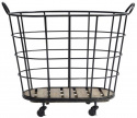Cesto in acciaio su ruote - Nero