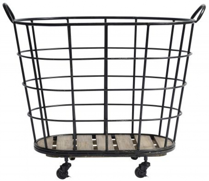 Cesto in acciaio su ruote - Nero nel gruppo Mobili / Mensole & stoccaggio / Piccolo contenitore presso Reforma (4491)