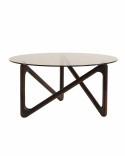 Tavolino da caffè \'Modica\' Ø80 – Noce/Vetro