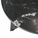 Tavolino \'Milan L\' rotondo 70cm - Nero/marmo