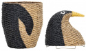 Cesto con coperchio \'Pingvin\' - Nero/Naturale