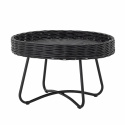 Tavolino \'Hattie\' 60cm Rotondo - Nero/Rattan