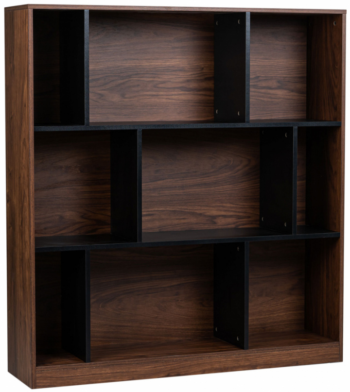 Libreria \'Colin\' 118x129 - Noce/Nero nel gruppo Mobili / Mensole & stoccaggio / Librerie presso Reforma (COLINBS06)