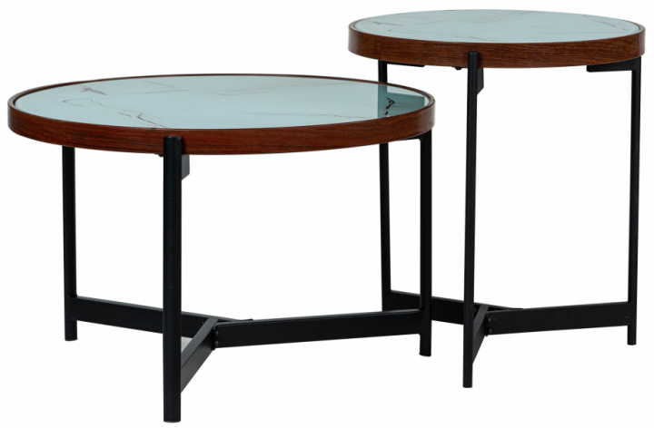 Tavolino da caffè \'Marble\' 2 pezzi - Nero/Bianco nel gruppo Mobili / Tavoli / Tavolini presso Reforma (CT-186)