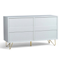 Cassettiera \'Elle\' 120x70 - Bianco/Ottone