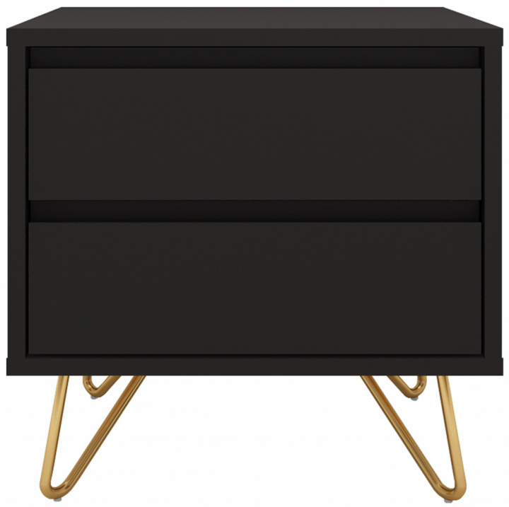 Comodino \'Elle\' - Nero/Ottone nel gruppo Mobili / Tavoli / Comodini presso Reforma (ELLENS01-black)