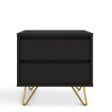 Comodino \'Elle\' - Nero/Ottone