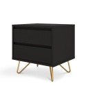 Comodino \'Elle\' - Nero/Ottone
