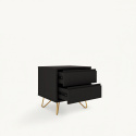 Comodino \'Elle\' - Nero/Ottone