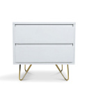 Comodino \'Elle\' - Bianco/Ottone