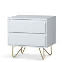 Comodino \'Elle\' - Bianco/Ottone